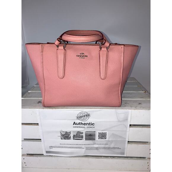 COACH 33996 SMALL PINK SAFFIANO LEATHER WOMENS HADNBAG - Picture 1 of 16